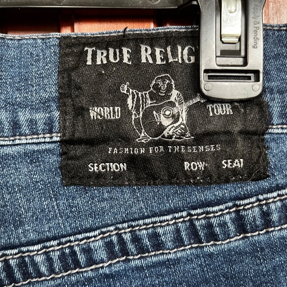 True Religion Rocco Relaxed Skinny Blue Stretch Cotton Denim Jeans Size 30 - Picture 5 of 8